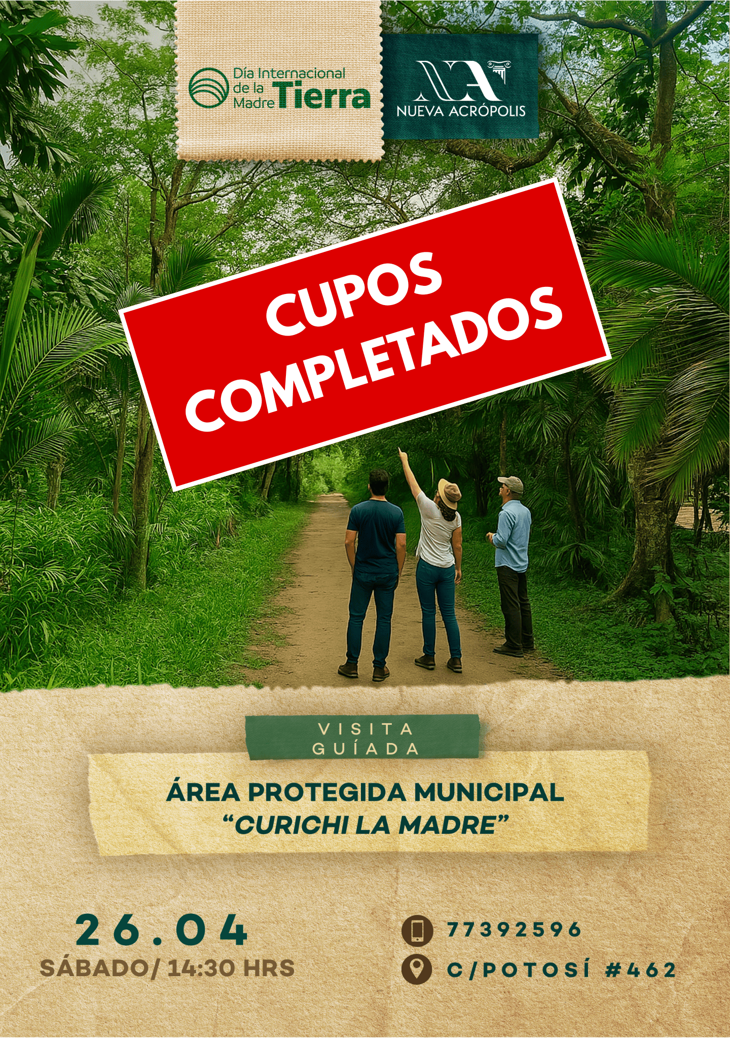 Abril 26 - Visita Guiada: Área protegida municipal "Curichi La Madre""